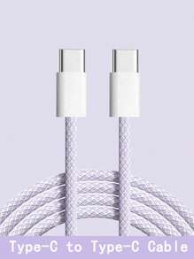 Cable USB C a USB C para carga rápida de 60W, cable trenzado multicolor de 6.6ft/3.3ft, compatible con Iphone 15/15 Pro/15 Pro Max/15 Plus, IPad Pro/Air5, Galaxy S22/S21/S20 Ultra y Macbook