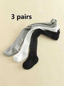 3 件装 女童打底裤 紧身裤 幼儿连裤袜 儿童长筒袜 - 彩色 - 查看 2