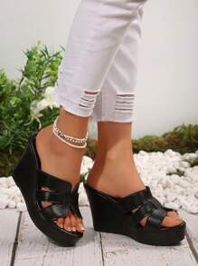 Women's Wedge Sandals, New Fashion Thick Bottom High Heel Slippers For Summer