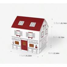 2pcs Creative Red Roof House Nordic Style Colorful Gift Boxes, In Stock Baking Packaging Boxes For Toffee Gifts