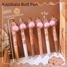10/6/3/1pc(S) Capybara Butt Shaped Squeeze Stress Relief Cartoon Decorative Ballpoint Pen