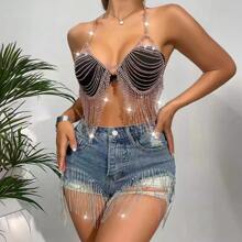 时尚夸张贝壳比基尼身体链配水钻，性感夜店派对必备 - 多色 - 查看 14