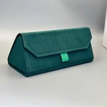 1pc Velvet Triangle Folding Glasses Women Case Elegant Fashion Glasses Case Purse Hard Men Soft Elegant Reading Glasses Box Glasses Case - Multicolor - View 14