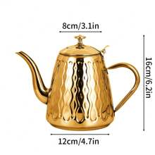 1 pieza Hervidor de té Cabilock para estufa Jarra de vertido en forma de cuello de cisne de acero inoxidable Hervidor de agua para té y café dorado, para exteriores, campamento - Multicolor - Ver 2