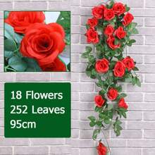 Artificial Flower Rattan Fake Plant Vine Decoration Hanging Flowers For Home Wed Party Interior Outdoor Decoration