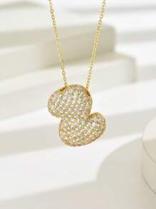 1 件奢华流行款 Hailey Style A-Z 全锆石铜合金吊坠项链，时尚 14k 镀金链，珠宝礼物 - 項鍊 - 查看 24