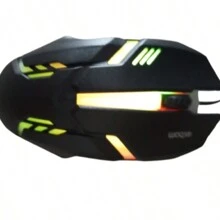 USB Wired Optical Mouse With RGB Lighting - Preto - View 5