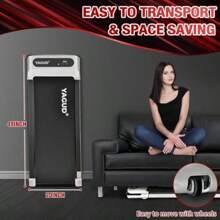 Yagud Walking Pad Treadmill Under Desk Portable Home Office 2.5 Treadmills With Remote Control LED Display - Silvery-black1 - View 6