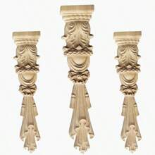1 pieza Apliques de madera tallada sin pintar, molduras, apliques de madera tallada para ventana, cama, puerta, pared, muebles, armario, chimenea