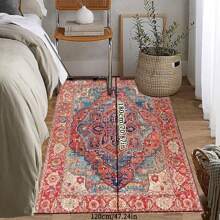 1 peça Tapete para decoração de quarto com Impressão de Flores e Geométrica Retrô