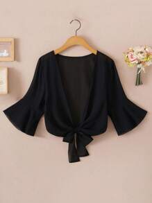 1 件夏季雪纺开衫披肩轻质短款披肩短上衣，百搭吊带裙