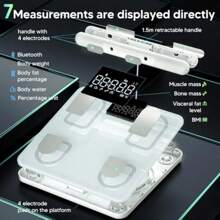 Batoom Scale Arboleaf Bluetooth Smart Digital Weighing Scales 8 Electrode 26 Body Composition Analyzer High Precision Body Fat Scales For BMI Muscle Mass - White-310*310mm - View 4