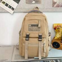 Large Capacity School Backpack For Women Students - Khaki - View 1