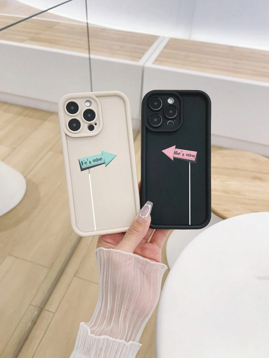 2pcs Cute Heart Graphic Matte Finish TPU Phone Cases, Compatible With IPhone 16/16 Plus/16 Pro/16 Pro Max, IPhone 15/15 Plus/15 Pro/15 Pro Max, IPhone 14/14 Plus/14 Pro/14 Pro Max, IPhone 13/13 Pro/13 Pro Max, IPhone 12/12 Pro/12 Pro Max, IPhone 11/11 Pro Max, IPhone X/XS/XR/XS Max - Multicolor - View 1