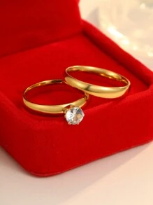 1pc Inner Hole Custom Personalized Name Ring, Father's Day Mother's Day Valentine's Day Birthday Commemorative Gift,Christmas Graduation Family High-End Gift For Friends Classmates Silver,Gold Fashion,Autumn Fashion,Vintage