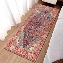 1 peça Tapete para decoração de quarto com Impressão de Flores e Geométrica Retrô