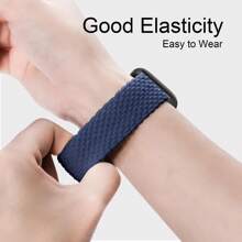 Woven Elastic Single Loop Watch Band, Compatible With 38mm, 40mm, 41mm, 42mm, 44mm, 45mm, 46mm, 49mm Watches, Unisex; Starry Nylon Elastic Strap, Compatible With Ultra 2 Series, 10, 9, 8, 7, 6, SE, 5, 4, 3, 2, 1 Models, Ideal Gift For Back-To-School Students. - Dark Blue - View 4