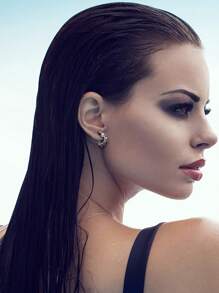 2 Pcs Fashion Stainless Steel Heart-Shaped Spike Stud Earrings, Hip-Hop Unisex Geometric Earrings, 304 Stainless Steel - Multicolor - View 8