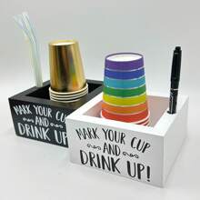 2 stuks houten wegwerpbeker opbergdoos vierkant bureau bar koffieshop papieren bekerhouder,