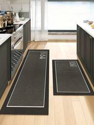 1개 다크 미니멀리스트 패턴 규조토 기술 벨벳 주방 매트. 흡수성 및 방오성, 미끄럼 방지 및 내마모성, 쉬운 관리. 주방 매트, 욕실 매트, 세탁실 매트, 복도 매트, 룸 데코레이션으로 사용할 수 있습니다.