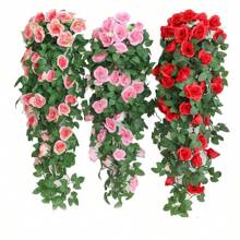Artificial Flower Rattan Fake Plant Vine Decoration Hanging Flowers For Home Wed Party Interior Outdoor Decoration