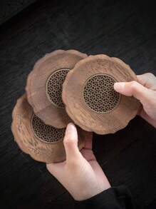 Japanese Style Lotus Coasters, Heat Insulation Mats, Robust Bamboo And Metal Teapot Holders, Tea Cup Accessory Sets