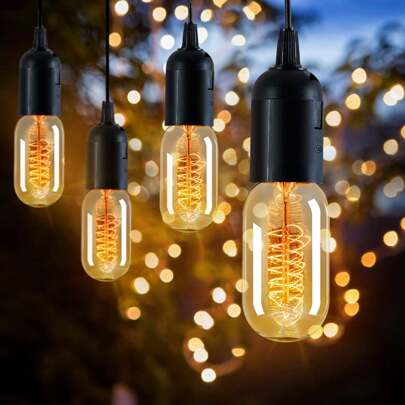 Vintage Edison Bulbs 40 Watt, Incandescent Light Bulbs, T45,E26/E27 Base Dimmable Decorative Antique Filament Bulbs, Amber Glass, Warm White, Pack Of 1