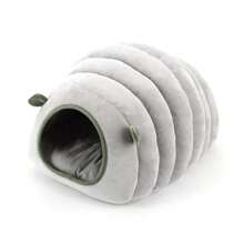 Cama Cueva Acogedora de Peluche para Hurones, Erizos, Cobayas y Hámsters, Casa para Mascotas - pirámide gris - Ver 11