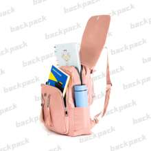 Large Women's Backpack With Anti-Theft Cover - Rose Gold - View 3