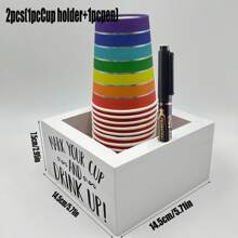 2 stuks houten wegwerpbeker opbergdoos vierkant bureau bar koffieshop papieren bekerhouder,