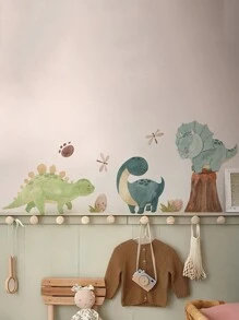 Waterproof Dinosaur Wall Decals, Dino Alphabet Wall Stickers, DIY Wall Decor For Boy Girl Kids Nursery Baby Bedroom Living Room Classroom