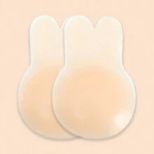 2 szt. wielokrotnego użytku nakładki na sutki w kształcie uszu królika, niewidoczne silikonowe nakładki samoprzylepne do biustonosza do uprawiania sportu i wykonywania push-upów