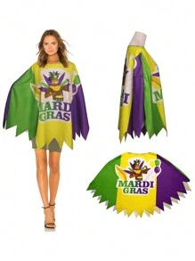 1 pezzo Set di mantello e abito da carnevale, costume per adulti e bambini, abito da festa e esibizione sul palco - Multicolore - Visualizzare 12