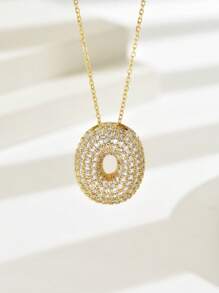 1 件奢华流行款 Hailey Style A-Z 全锆石铜合金吊坠项链，时尚 14k 镀金链，珠宝礼物 - 項鍊 - 查看 19