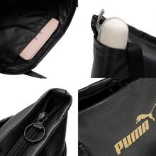 Puma 女士运动包 Core Up 大号购物袋，时尚手提包户外旅行收纳手提包休闲单肩包 090277-01 - 黑色 - 查看 6