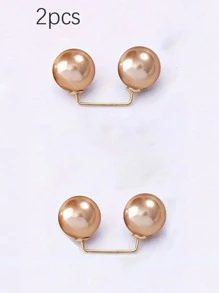 2 Sweaters, Scarves And Hats Clip Neckline Brooches, Faux Pearl Brooches For Women And Girls, Fashion Decorative Pins For Clothes, Jackets And Pants Birthday