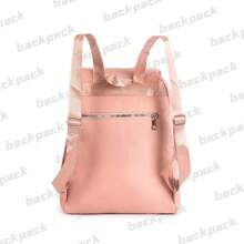 Large Women's Backpack With Anti-Theft Cover - Rose Gold - View 2