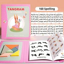 1 pieza Caja de color Empaquetada Juguete educativo magnético Tangram, Espacio y forma, Rompecabezas de iluminación matemática, Tablero de rompecabezas de desarrollo cerebral, Juguete de madera Tangram multicolor apto como regalo de cumpleaños, Pascua, Navidad, Vuelta a la escuela!