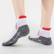 Sports Outdoor 6 Pairs Of Women's Compression Sports Socks, Low-Cut Cushioned Breathable Ankle Socks, Thick Sports Socks, Anti-Friction Towel Bottom Socks, Color Matching Mesh Breathable Running Socks, Outdoor Socks, Suitable For Running, Cycling, Hiking