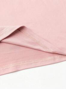 Funny Dog Slogan Graphic Print Loose Women Short Sleeve T-Shirt, Summer - Pink - View 3