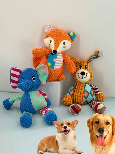 1pc Cute Plush Elephant Shaped Pet Toy With Sound, Chewing Toy For Dogs, Interactive Puzzle Toy For Pet Entertainment And Training