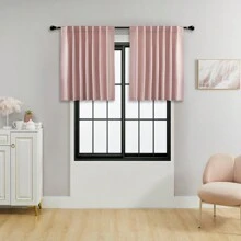Bộ 1 hoặc 2 tấm rèm cửa có thể điều chỉnh kích thước, rèm che nắng dạng túi thanh cho phòng khách, văn phòng, phòng ngủ, rèm cách nhiệt màu trơn tiết kiệm năng lượng - Hồng - Xem 30