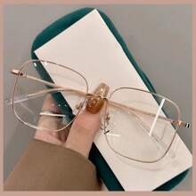 1pc Large Frame Square Plano Lenses Latest Model Glasses Frame, Plain Looking And Slimming, Versatile For Parties And Outings, Korean Version, Face Enhancing And Small Glasses Frame