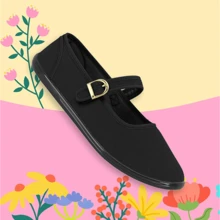 Women's Comfortable Moleca Doll Ballet Dance Shoes Denim Fabric