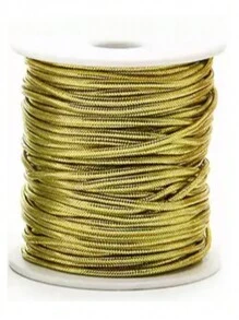 Metallic Cord Wire 0.5mm 1mm 1.5mm 3mm - Silver Gold - 金色3毫米 - 查看 2