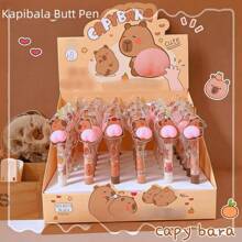 10/6/3/1pc(S) Capybara Butt Shaped Squeeze Stress Relief Cartoon Decorative Ballpoint Pen