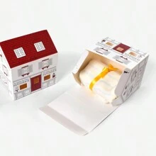 2pcs Creative Red Roof House Nordic Style Colorful Gift Boxes, In Stock Baking Packaging Boxes For Toffee Gifts