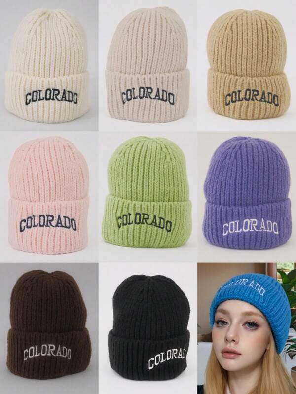 1pc Warm Knitted Beanie Hat, Stylish Beanie ,Outdoor Thick Warm Knit Beanie ,Retro Solid Color Knitted Hat,Lightweight And Windproof,Winter Fall,Fashionable Street Style ,Autumn & Winter