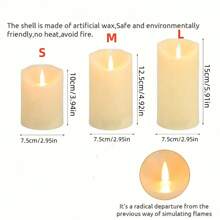 3pcs, LED Flashing Rocking Head Candle Light, LED Simulated Flameless Candle Light, Suitable For Birthday Wedding Party, Outdoor, Home Decoration