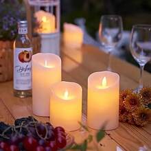 3pcs, LED Flashing Rocking Head Candle Light, LED Simulated Flameless Candle Light, Suitable For Birthday Wedding Party, Outdoor, Home Decoration